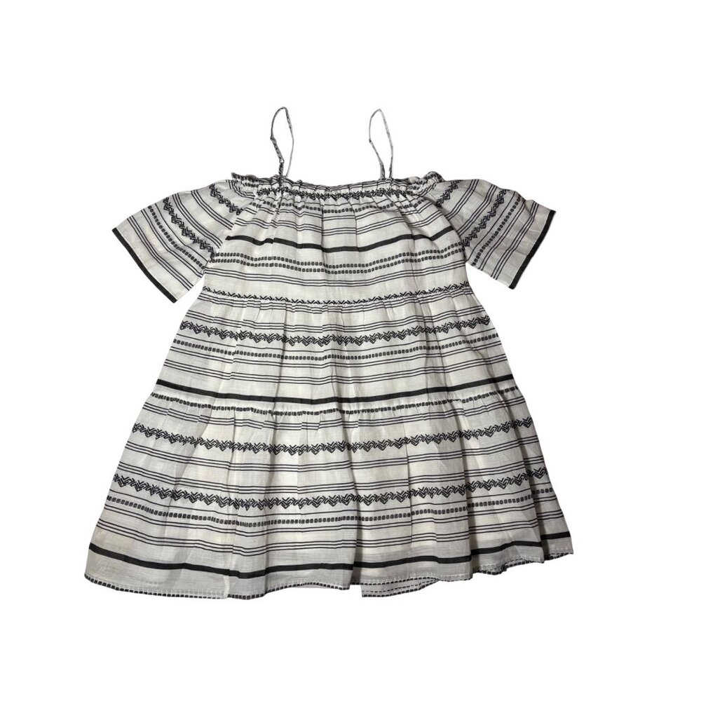 World Market Women’s Size S/M Black And White Cold Shoulder Boho Dress